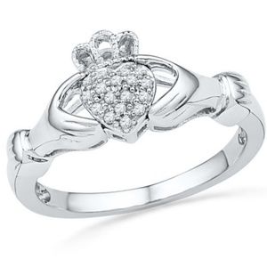 Zales Diamond Accent Claddagh Ring in Sterling
